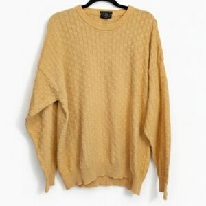 GANT Hand Framed Cotton Sweater XL Yellow Textured Knit